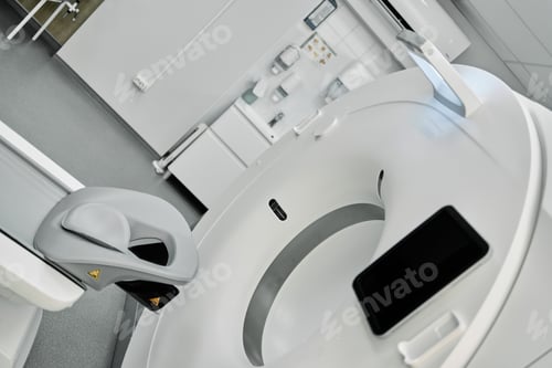 Preview: MRI - Magnetic resonance imaging scan device. MRI scaner room