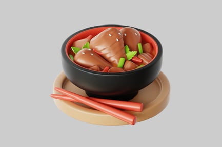 Preview: Japanese bowl with stew and chopsticks