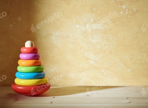 Preview: colorful wooden toy pyramid