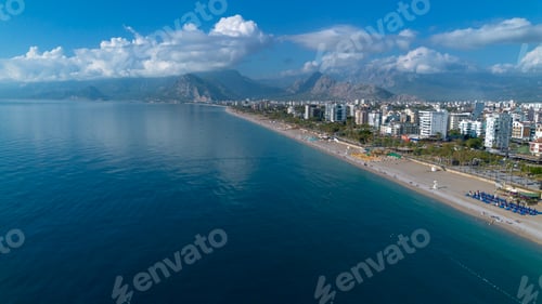 Preview: Aerial drone photo of Antalya Konyaalti beach and cliffs