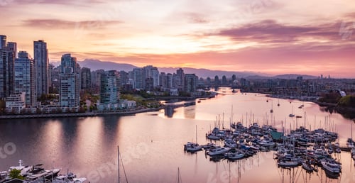 Preview: Marina and Buildings in False Creek. Downtown Vancouver