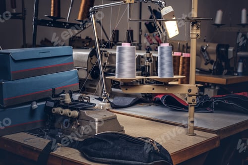 Preview: Picture of a tailor's desktop at the sewing workshop.
