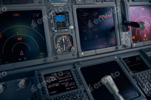 Preview: Aircraft Cockpit Display and Controls Close Up View