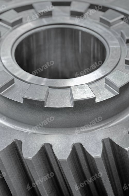 Preview: Massive steel gearwheel, part of gear transmission