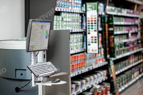 Preview: Professional coloring machine in the building supermarket