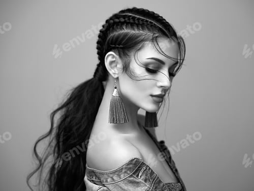 Preview: Portrait beautiful woman with jewelry
