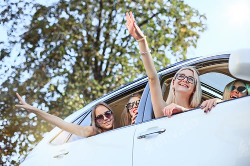 Preview: The Young Women In The Car Smiling