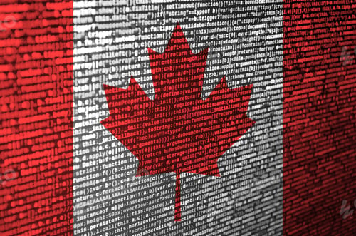 Preview: Canada flag is depicted on the screen with the program code