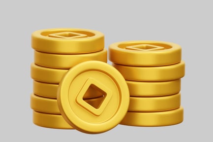 Preview: Stacks Of Chinese Golden Coins