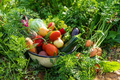 Preview: Harvest vegetables in the garden. selective focus.