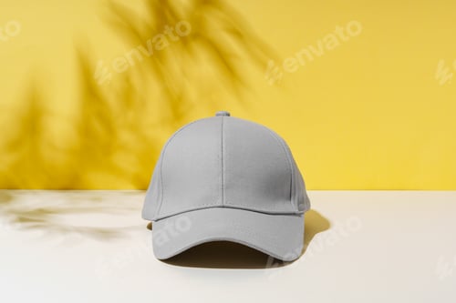 Preview: Baseball hat against yellow background in studio