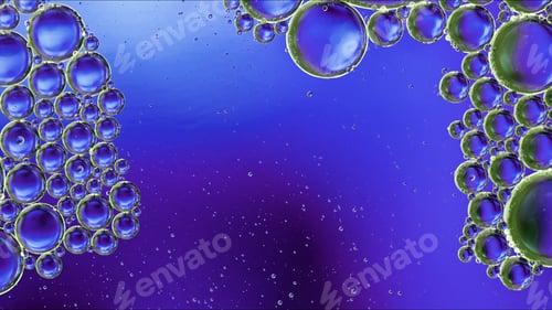Preview: Abstract Colorful Food Oil Drops Bubbles and spheres Flowing on Water Surface
