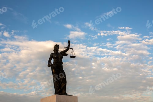 Preview: Inciralti / Izmir / Turkey, justice sculpture and blue sky