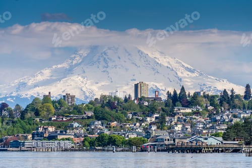 Preview: Mount Rainers Seems To Be Right On Top Of A Neighborhood In Tacoma, Washington.
