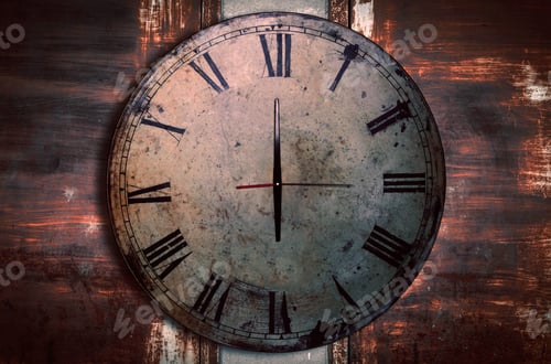 Preview: Antique clocks on the old wall