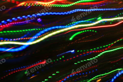 Preview: Abstract blurry background from colorful traces of lights