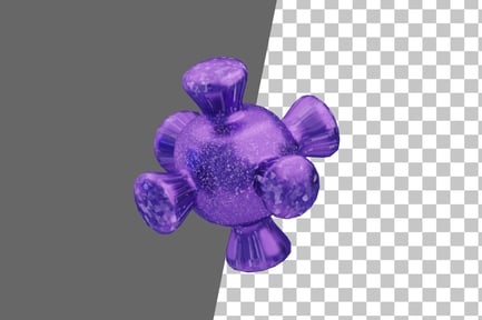 Preview: Glitter Abstract Purple Flowing Crown 3D Icon