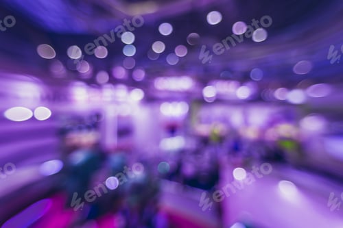 Preview: Abstract- Background Blur. Blurred- Bokeh Lights. Expo Business- Booth Stand