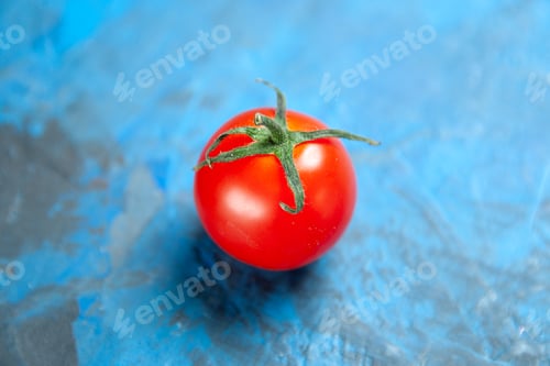 Preview: front view fresh red tomatoe on blue background photo color vegetable salad food