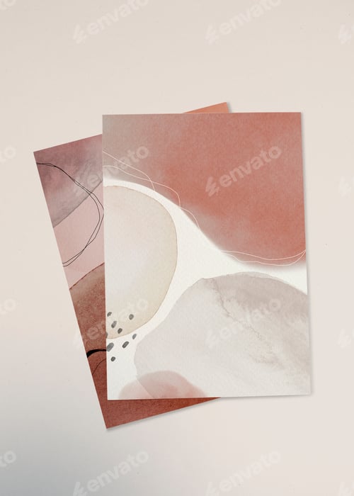 Preview: Two pastel cards psd