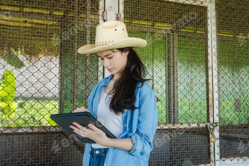 Preview: Young teen girl working in the farm.