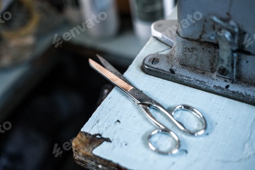 Preview: Closeup shot of silver metallic s