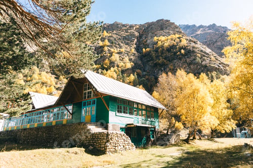 Preview: Alpine camp Ullu-Tau. Elbrus region. Kabardino-Balkaria. Soviet alpine camp for tourists.