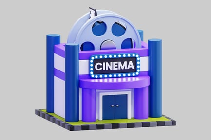 Preview: Stylized 3D Cinema Movie Theater Building
