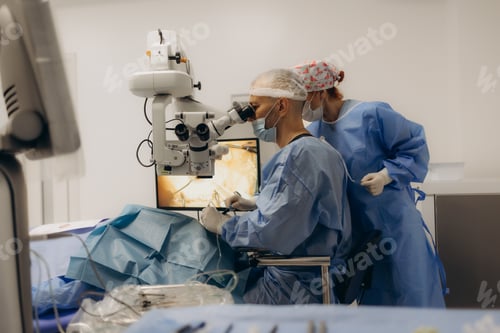 Preview: Close up of surgery team operating in modern hospital. Medical workers teamwork