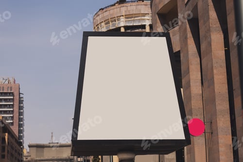 Preview: Sign board shop or restaurant. Mock up template. Copy space and empty space for advertising