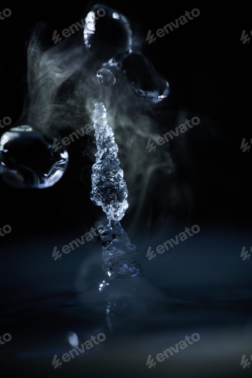 Preview: The process of boiling water, a stream of water shooting out of a humidifier or diffuser