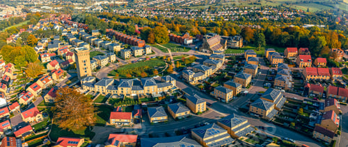 Preview: Aerial drone view of the Cane Hill area in Coulsdon, UK