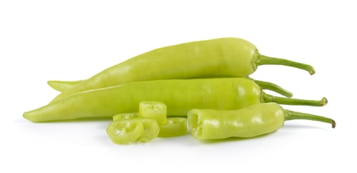 Preview: Green peppers isolated on white background