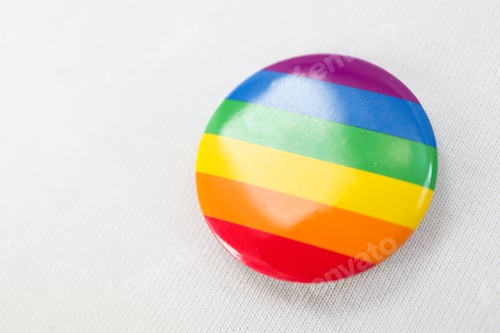 Preview: Symbol of the LGBT movement in a circle on a gray background