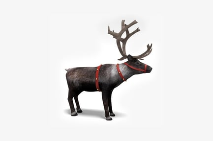Preview: Reindeer with antlers and ornamental neck belts