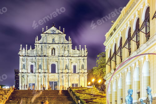 Preview: Macau, China At The Ruins Of St. Paul Cathedral.