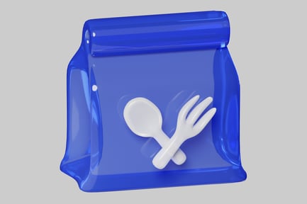 Preview: Blue retail plastic lunch bag