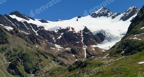Preview: Passo Gavia, mountain pass in Lombardy, Italy, at summer