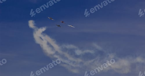 Preview: aircraft sky show airshow speed clouds airplane fly flight military
