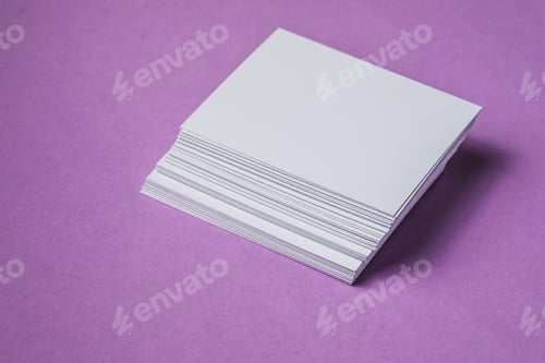 Preview: White mock up. Paper sheet, blank template for your design. Top view, close-up