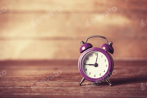 Preview: Retro alarm clock on a table