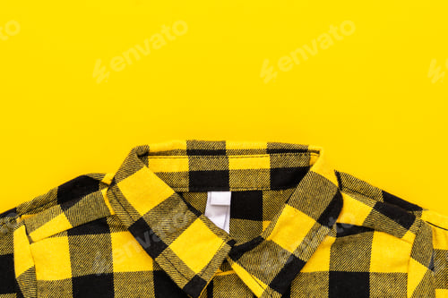 Preview: Vibrant Yellow and Black Plaid Shirt on Yellow