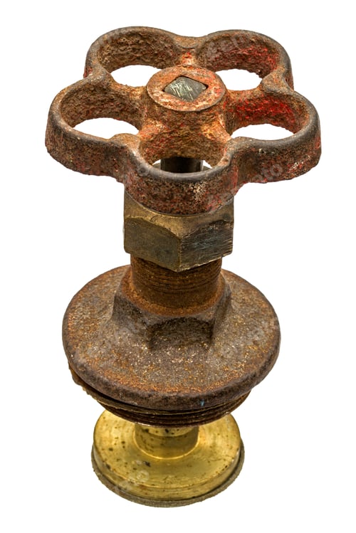 Preview: Old water valve, isolated on white background