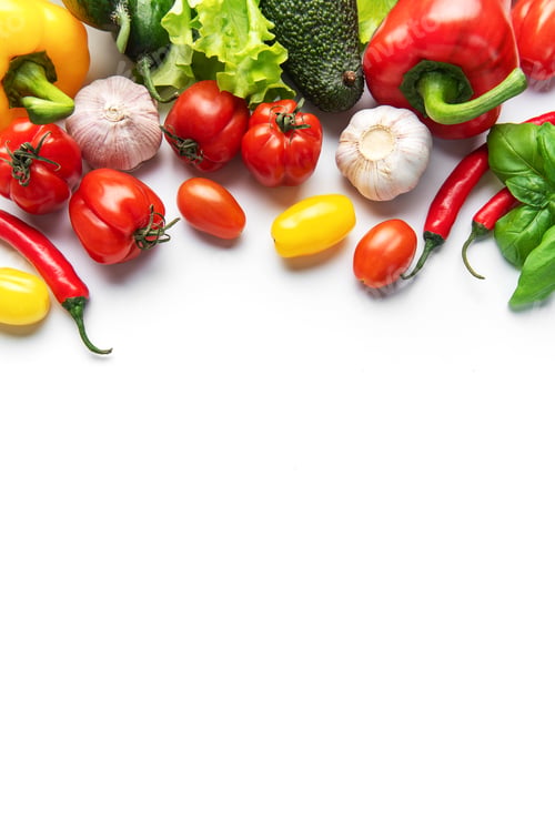 Preview: Fresh healthy eating vegetables on white background