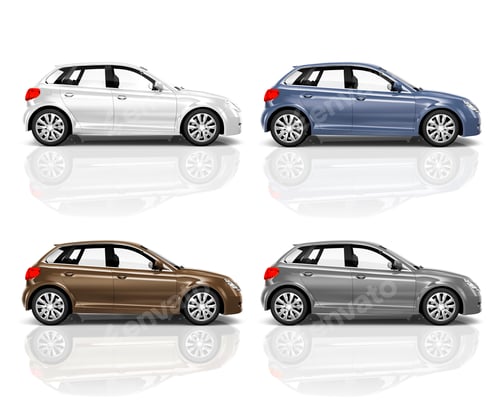 Preview: Set of 3D Hatchback Car