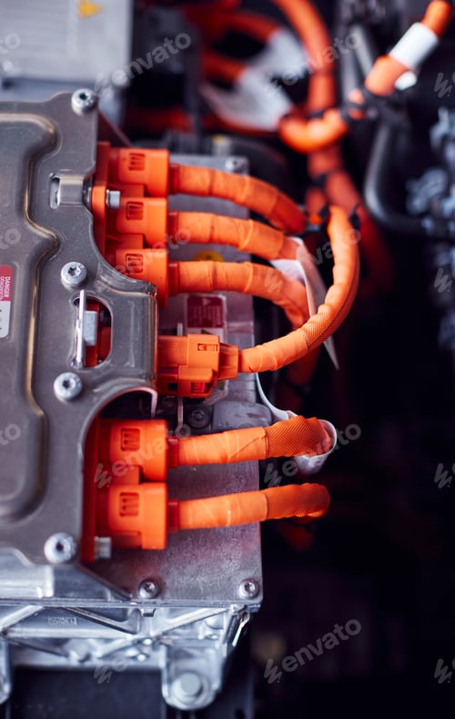 Preview: Close Up Of Electric Motor In Engine Bay Of Environmentally Friendly Zero Emission Electric Car