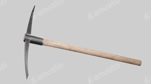 Preview: Closeup shot of a pickaxe on the gray background