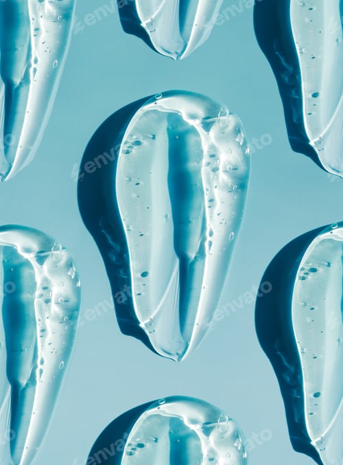 Preview: pattern smear gel serum on blue background