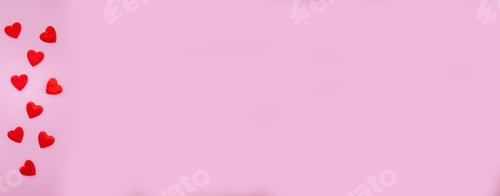 Preview: valentine's day concept on pink background. Love, gifts.