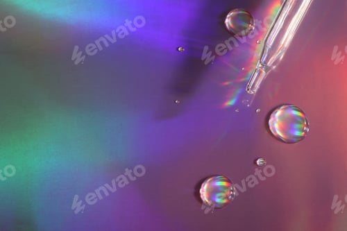 Preview: dense liquid, dripping, flowing, skincare concept.